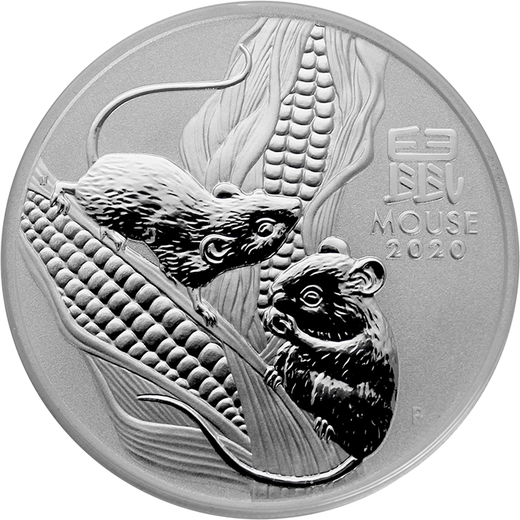 Perth Mint 5oz mince lunární série III - rok myši 2020