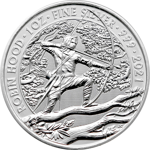 Mýty a legendy STŘÍBRNÁ MINCE 1 OZ  Robin Hood 2021