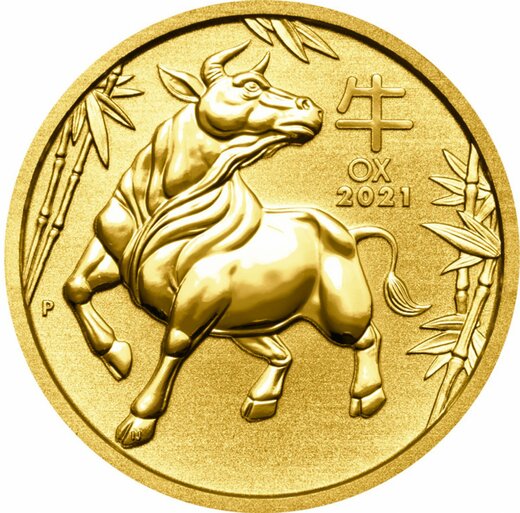 Lunární Zlatá mince "Year of the Ox" Rok Buvola 2021 1 Oz