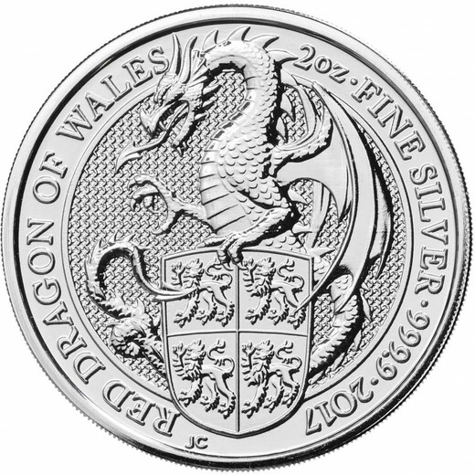 The Queen's Beasts – 2oz Red Dragon of Wales 2017