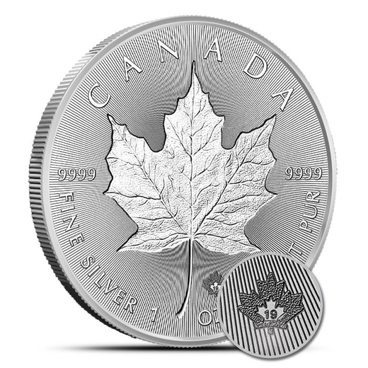 STŘÍBRNÁ MINCE 1 OZ MAPLE LEAF INCUSE 2019 "REVERSE"