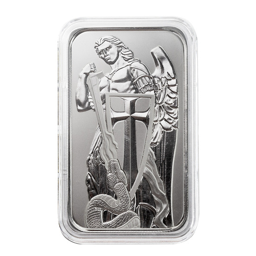 stříbrný slitek 1 oz Archanděl Michael Scottsdale Mint