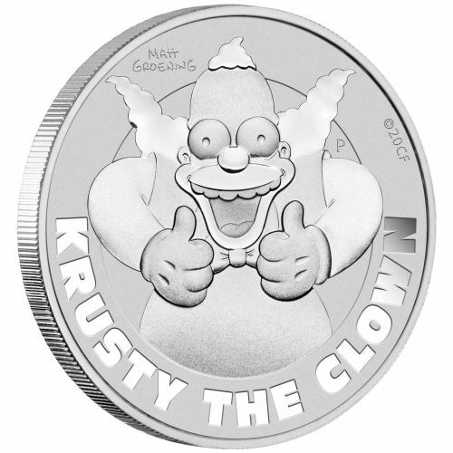 CLOWN KRUSTY 1 uncová mince Perth Mint 2020