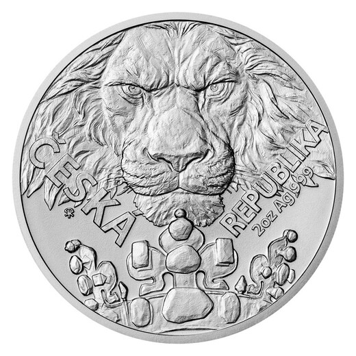 Česká mincovna Stříbrná 2oz mince Český lev 2023