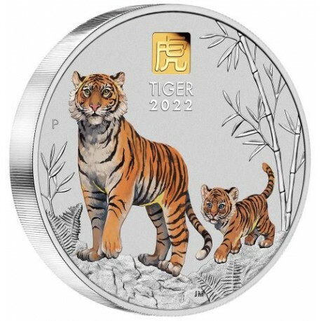 Perth Mint 1Kg Mince lunární série III  - rok tygra 2022 barevný