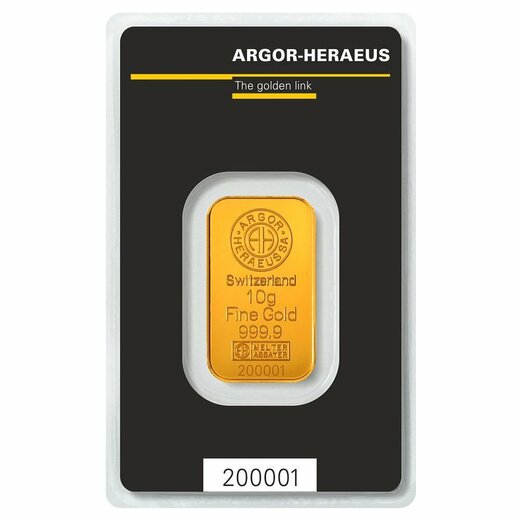 Argor Heraeus Zlatý slitek 10g. S.A.