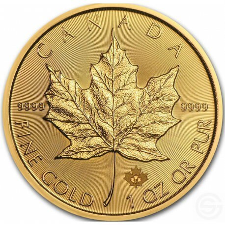 Royal Canadian Mint Maple Zlatá mince 50 CAD Leaf stand 1 Oz