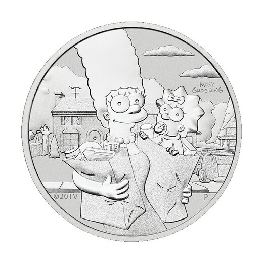 STŘÍBRNÁ MINCE 1 OZ THE SIMPSONS™ - MARGE & MAGGIE™ 2021
