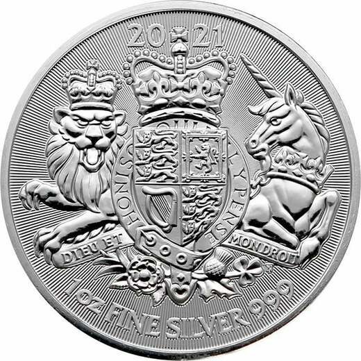 STŘÍBRNÁ MINCE 1 OZ THE ROYAL ARMS (KRÁLOVSKÉ ERBY) 2022