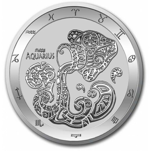 stříbrná mince 1 oz znamení zvěrokruhu VODNÁŘ - ZODIAC AQUARIUS