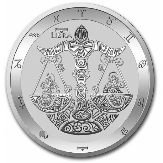stříbrná mince 1 oz znamení zvěrokruhu VÁHY - ZODIAC LIBRA