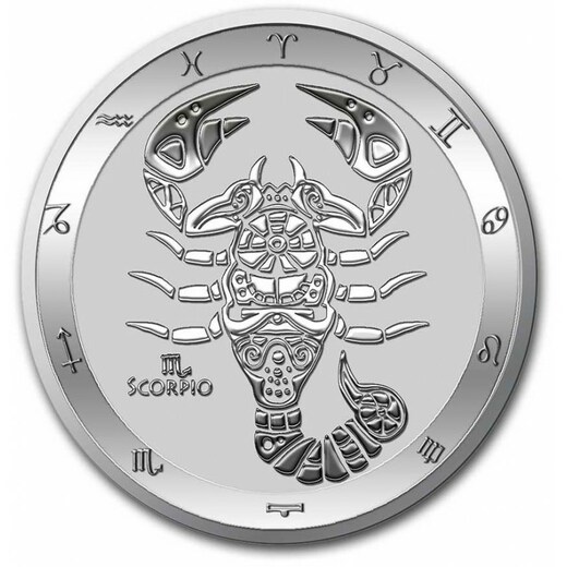 stříbrná mince 1 oz znamení zvěrokruhu ŠTÍR - ZODIAC SCORPIO