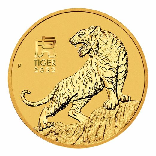 Lunární Zlatá mince "Year of the Tiger" Rok Tygra 2022 1 Oz