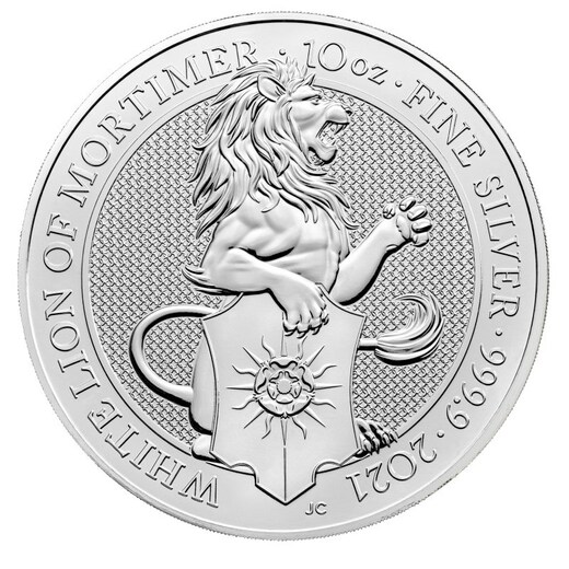 The Queen's Beasts – 10oz White Lion of Mortimer 2021